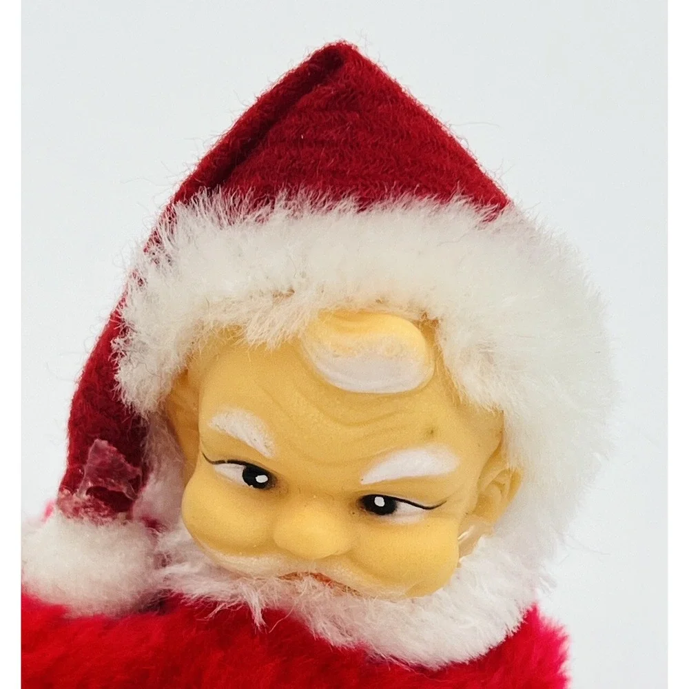 Vintage Santa Claus Hugger Clip-on Grabber Pencil Pen Holder Figure Ornament
